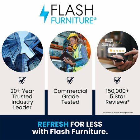 Flash Furniture Folding Chair, Plastic, Heavy Duty, White RUT-I-WHITE-GG